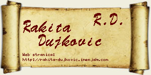 Rakita Dujković vizit kartica